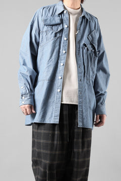 画像をギャラリービューアに読み込む, KATHARINE HAMNETT MULTI POCKET DENIM SHIRT / ORGANIC COTTON (LIGHT BLUE)