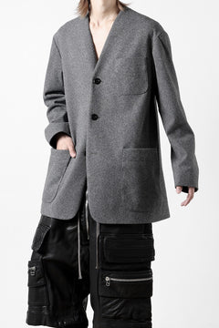 画像をギャラリービューアに読み込む, TARO HORIUCHI / th products Collarless Jacket / active setter tweed knit (gray)