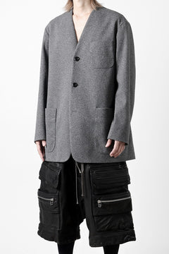 画像をギャラリービューアに読み込む, TARO HORIUCHI / th products Collarless Jacket / active setter tweed knit (gray)