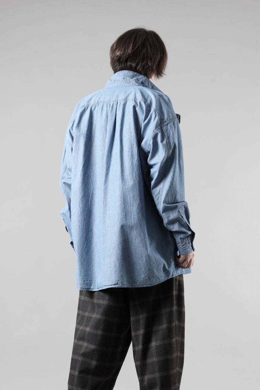 画像をギャラリービューアに読み込む, KATHARINE HAMNETT MULTI POCKET DENIM SHIRT / ORGANIC COTTON (LIGHT BLUE)