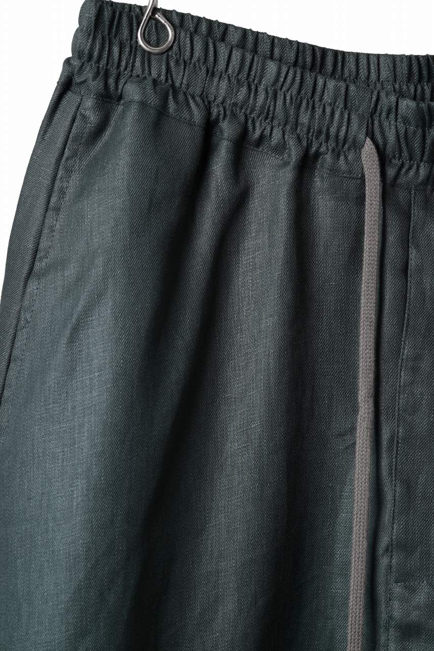 画像をギャラリービューアに読み込む, A.F ARTEFACT SARROUEL SHORT PANTS / LINEN TWILL (GREEN)