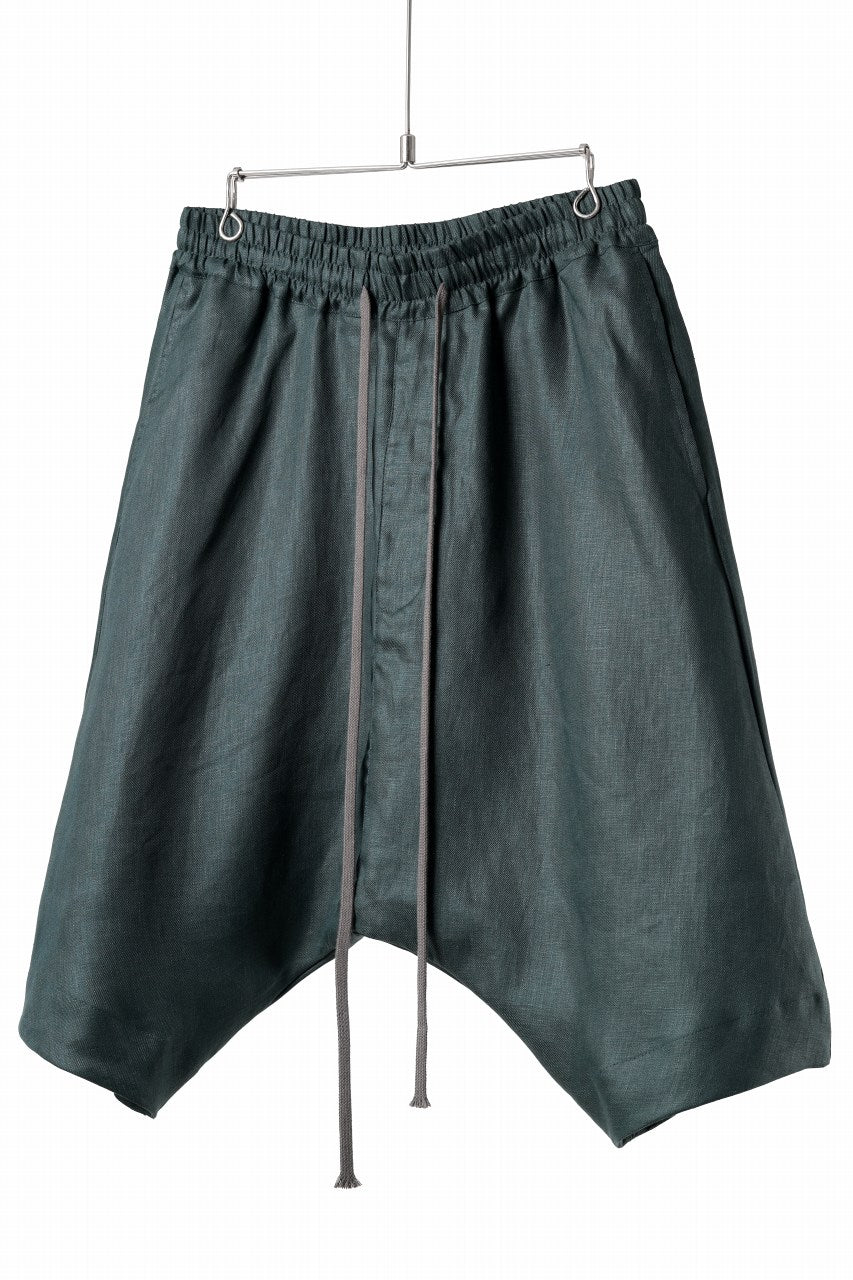 画像をギャラリービューアに読み込む, A.F ARTEFACT SARROUEL SHORT PANTS / LINEN TWILL (GREEN)