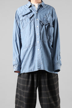 画像をギャラリービューアに読み込む, KATHARINE HAMNETT MULTI POCKET DENIM SHIRT / ORGANIC COTTON (LIGHT BLUE)