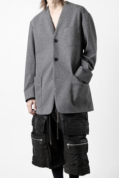 画像をギャラリービューアに読み込む, TARO HORIUCHI / th products Collarless Jacket / active setter tweed knit (gray)
