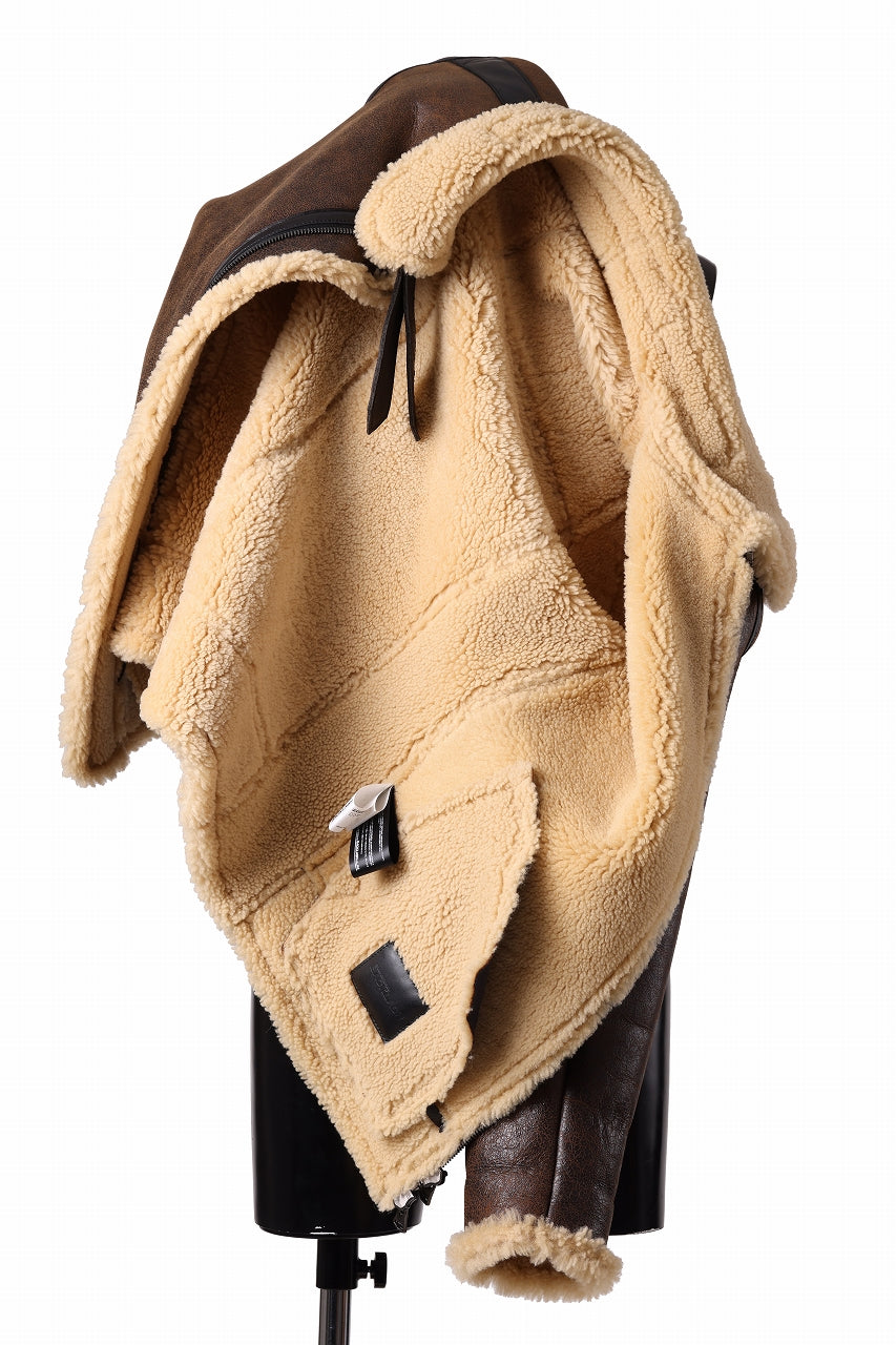 Load image into Gallery viewer, ISAMU KATAYAMA BACKLASH "LIMITED" B-3 FLIGHT JACKET / SPANISH MOUTON NATIVE BOMBER FINISH (BROWN)