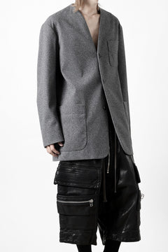 画像をギャラリービューアに読み込む, TARO HORIUCHI / th products Collarless Jacket / active setter tweed knit (gray)