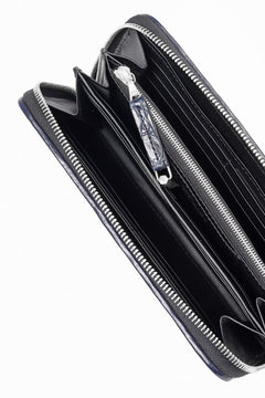 Load image into Gallery viewer, ISAMU KATAYAMA BACKLASH THE LINE CROCODILE MESH + SILVER925 PARTS ROUND FASTNER WALLET (BLUE)