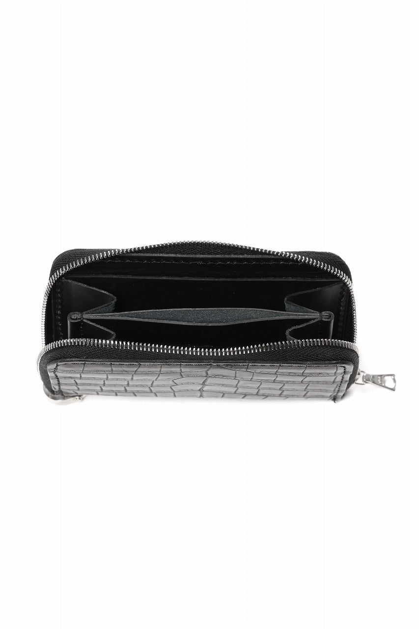 Load image into Gallery viewer, ISAMU KATAYAMA BACKLASH CROCODILE COIN PURSE / INK DYED (SUMI)