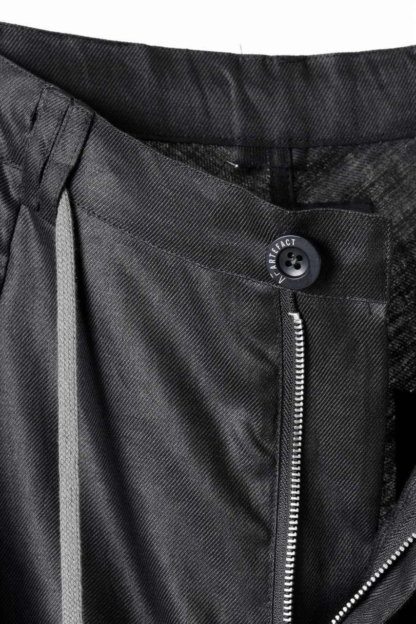 画像をギャラリービューアに読み込む, A.F ARTEFACT CURVED LONG PANTS / LINEN TWILL (BLACK)