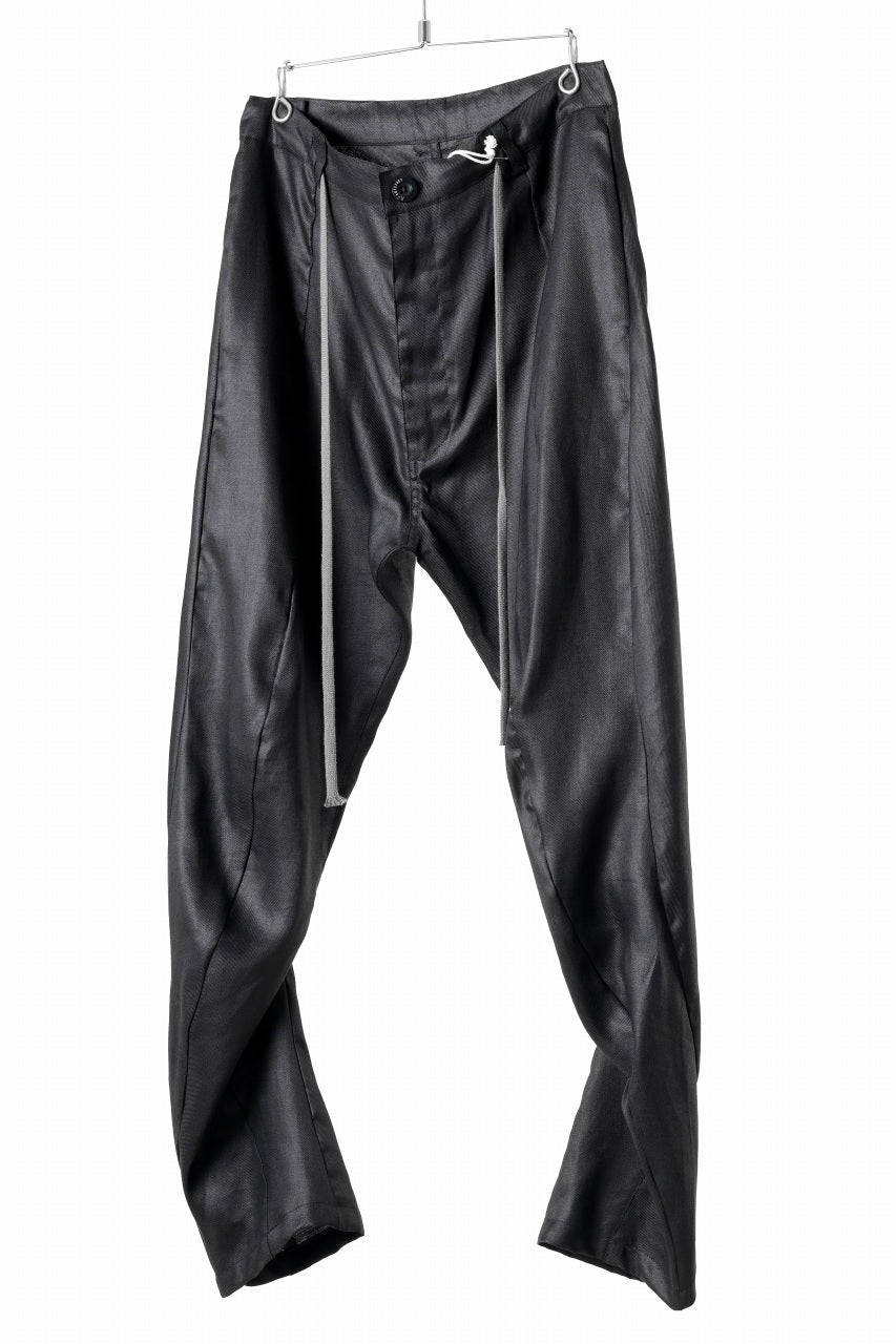 画像をギャラリービューアに読み込む, A.F ARTEFACT CURVED LONG PANTS / LINEN TWILL (BLACK)