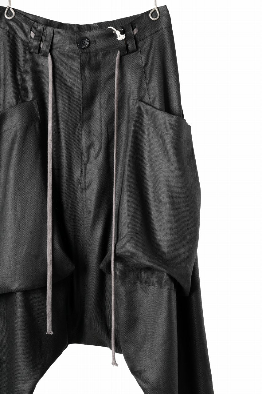画像をギャラリービューアに読み込む, A.F ARTEFACT WIDE SARROUEL PANTS / LINEN TWILL (BLACK)