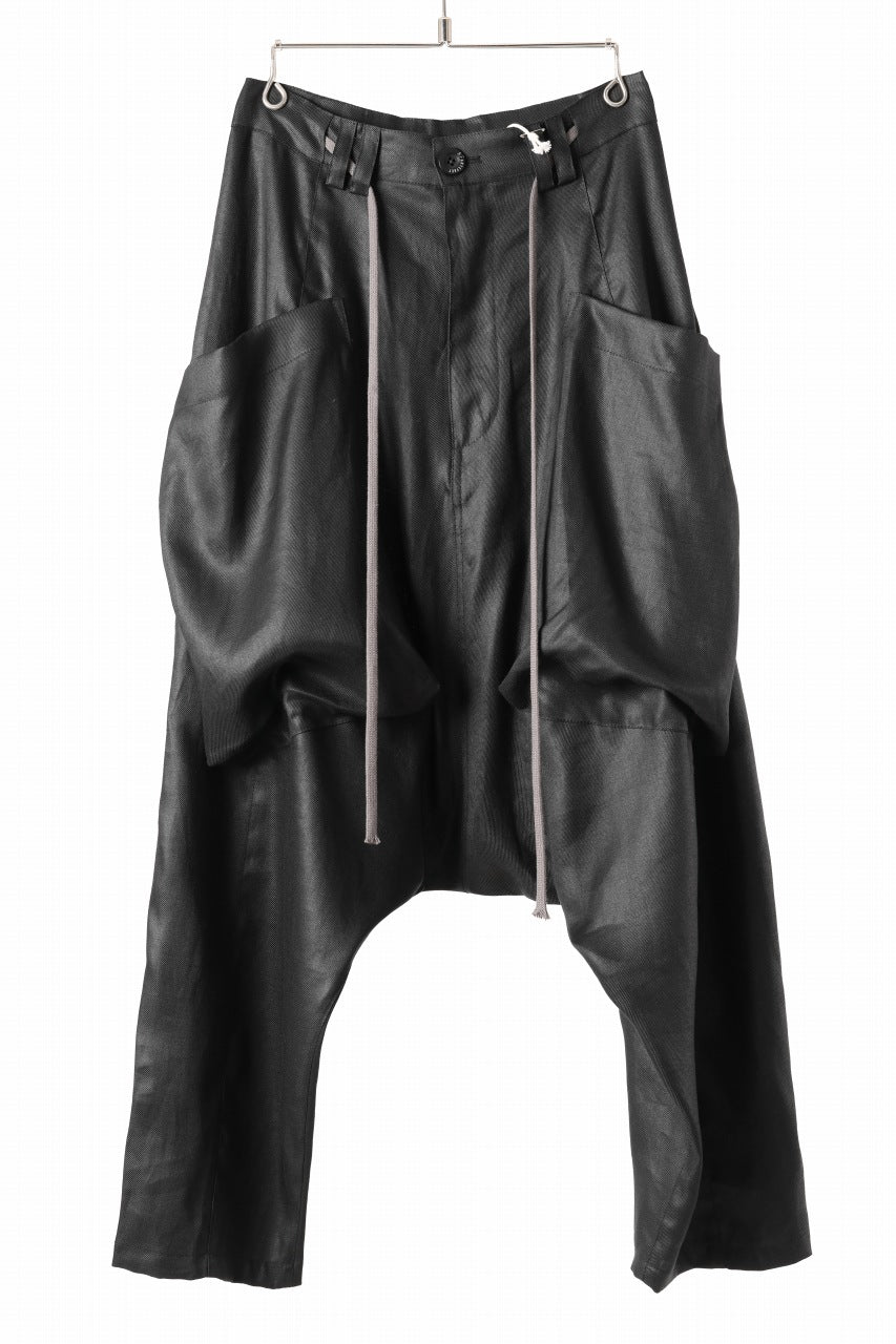 画像をギャラリービューアに読み込む, A.F ARTEFACT WIDE SARROUEL PANTS / LINEN TWILL (BLACK)