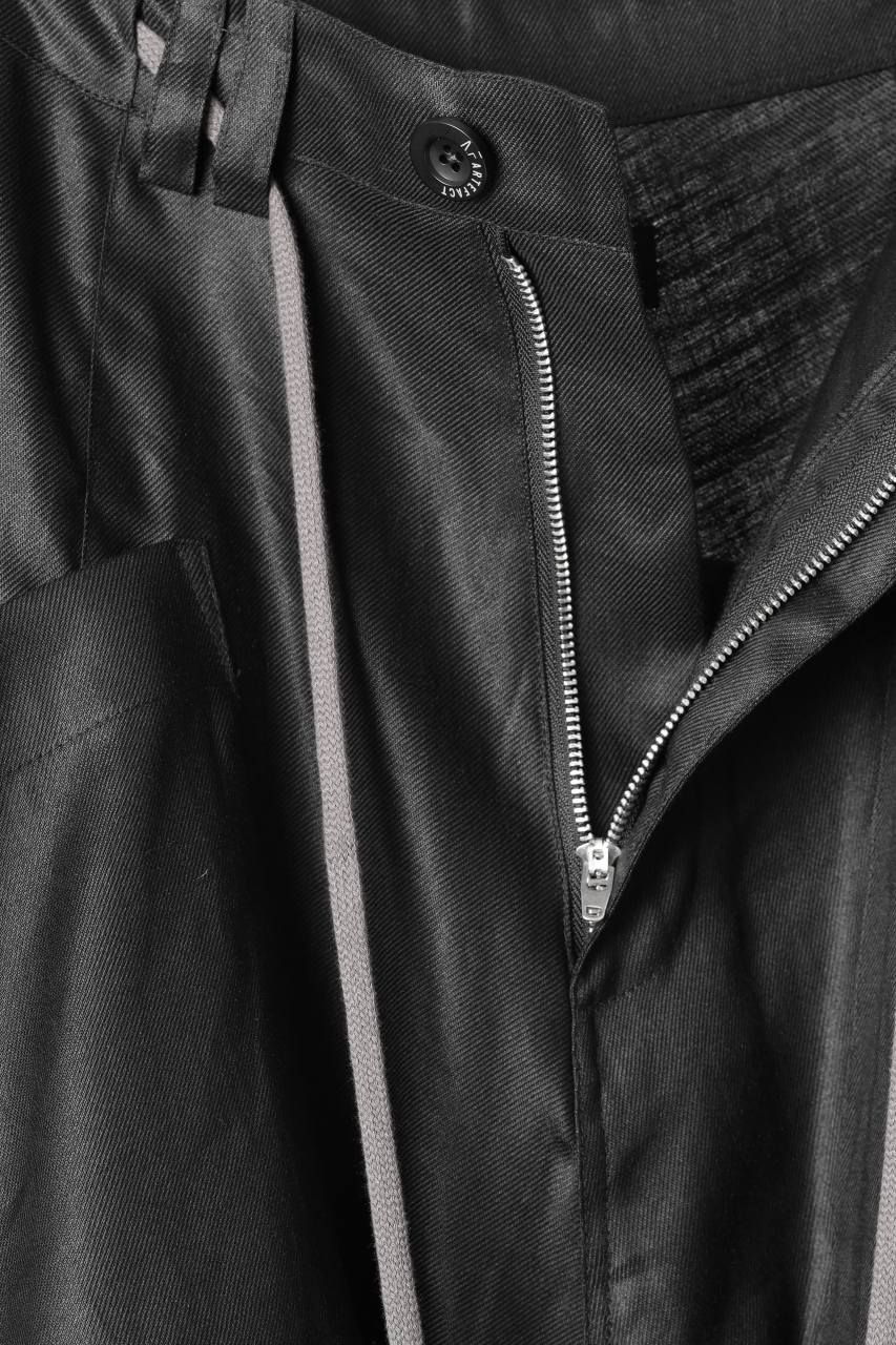 画像をギャラリービューアに読み込む, A.F ARTEFACT WIDE SARROUEL PANTS / LINEN TWILL (BLACK)
