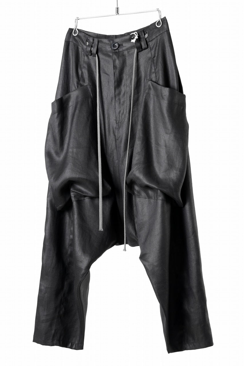 画像をギャラリービューアに読み込む, A.F ARTEFACT WIDE SARROUEL PANTS / LINEN TWILL (BLACK)