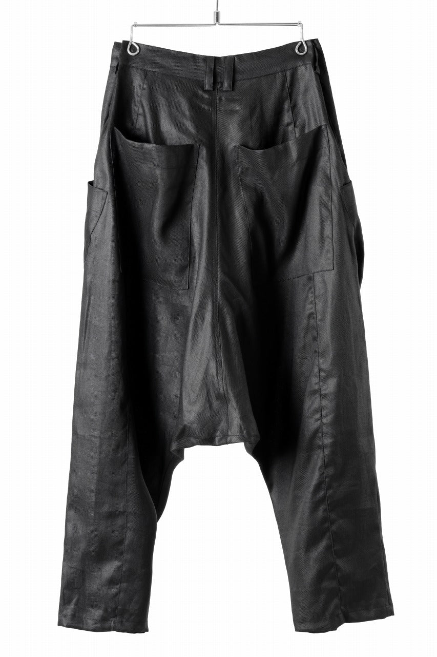 画像をギャラリービューアに読み込む, A.F ARTEFACT WIDE SARROUEL PANTS / LINEN TWILL (BLACK)