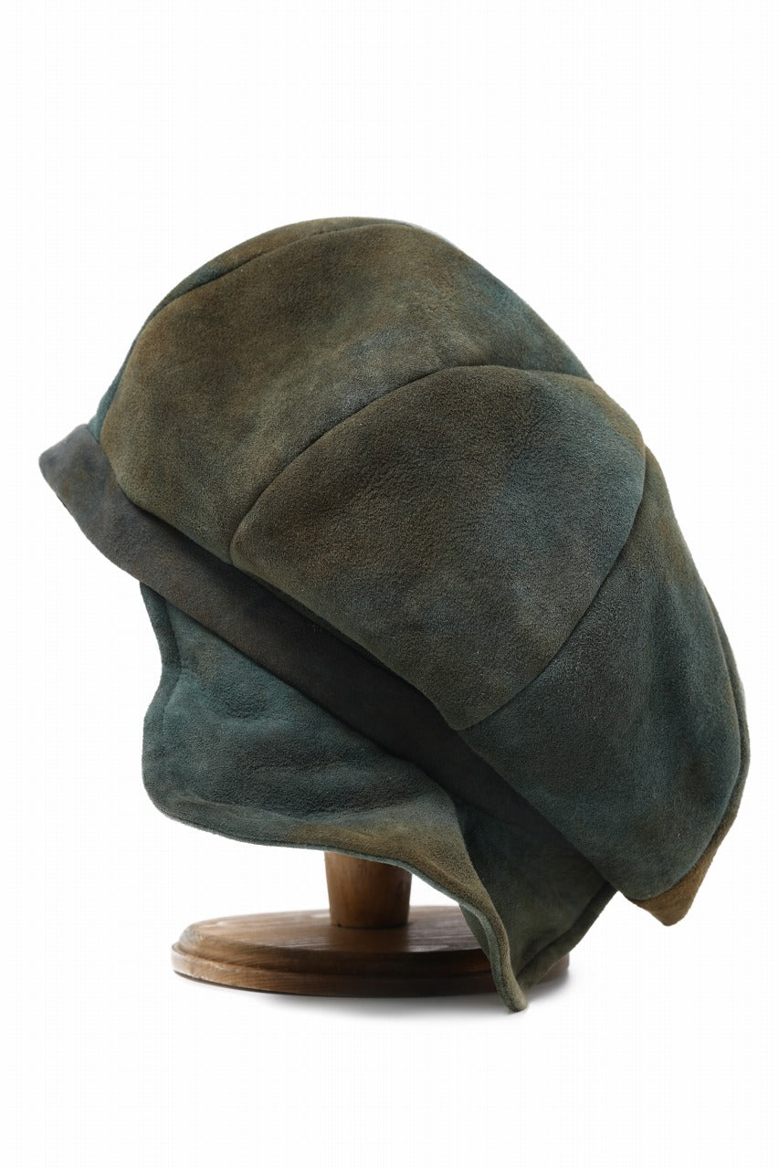 Load image into Gallery viewer, ierib Leather Casquette / Lamb Suede (GRAY)