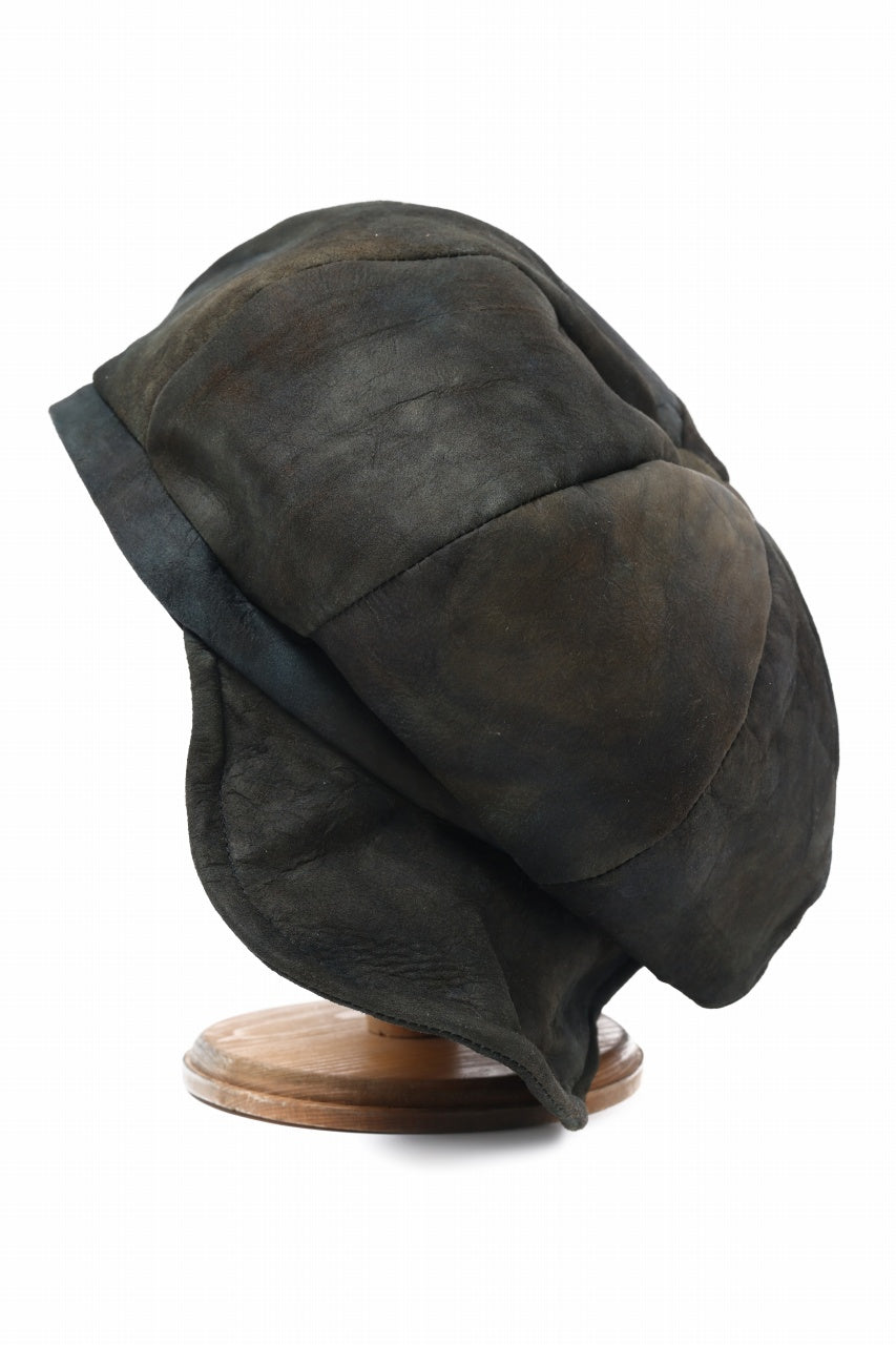 画像をギャラリービューアに読み込む, ierib Leather Casquette / Lamb Suede (BLACK)