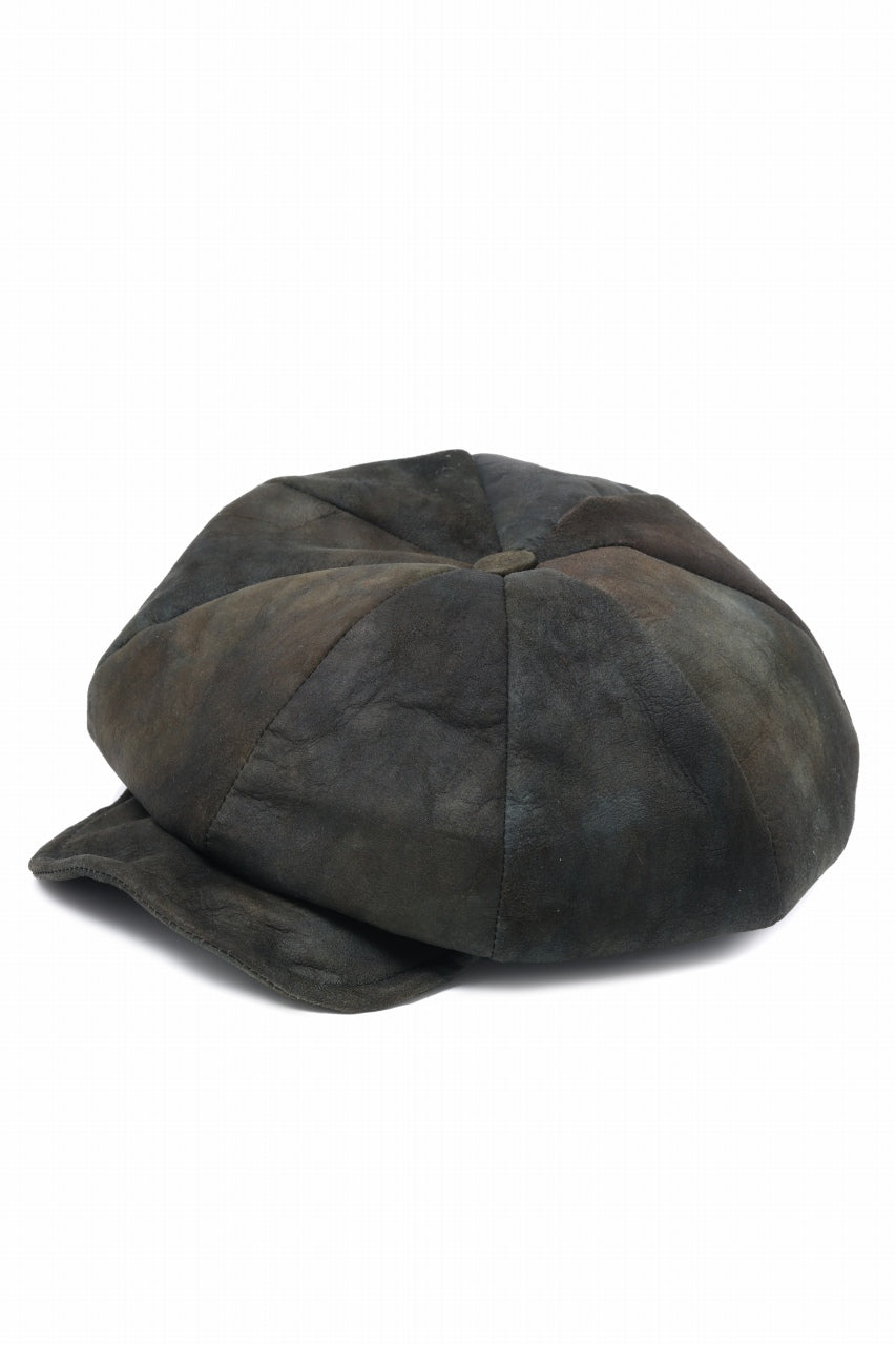 画像をギャラリービューアに読み込む, ierib Leather Casquette / Lamb Suede (BLACK)