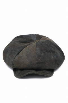 画像をギャラリービューアに読み込む, ierib Leather Casquette / Lamb Suede (BLACK)