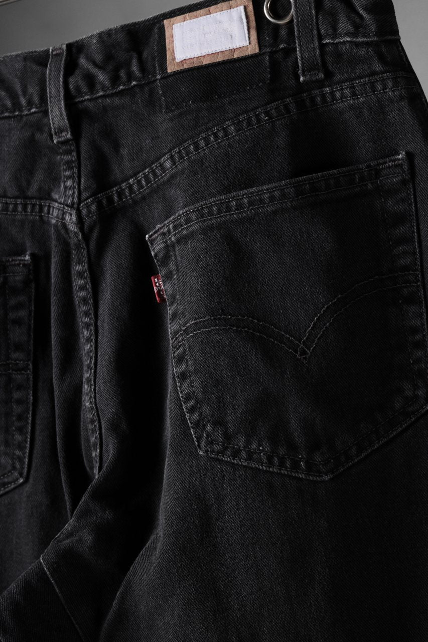 画像をギャラリービューアに読み込む, CHANGES x LOOM exclusive REMAKE REGULAR FIT DENIM PANTS / VINTAGE LEVI’S JEANS (BLACK #D)