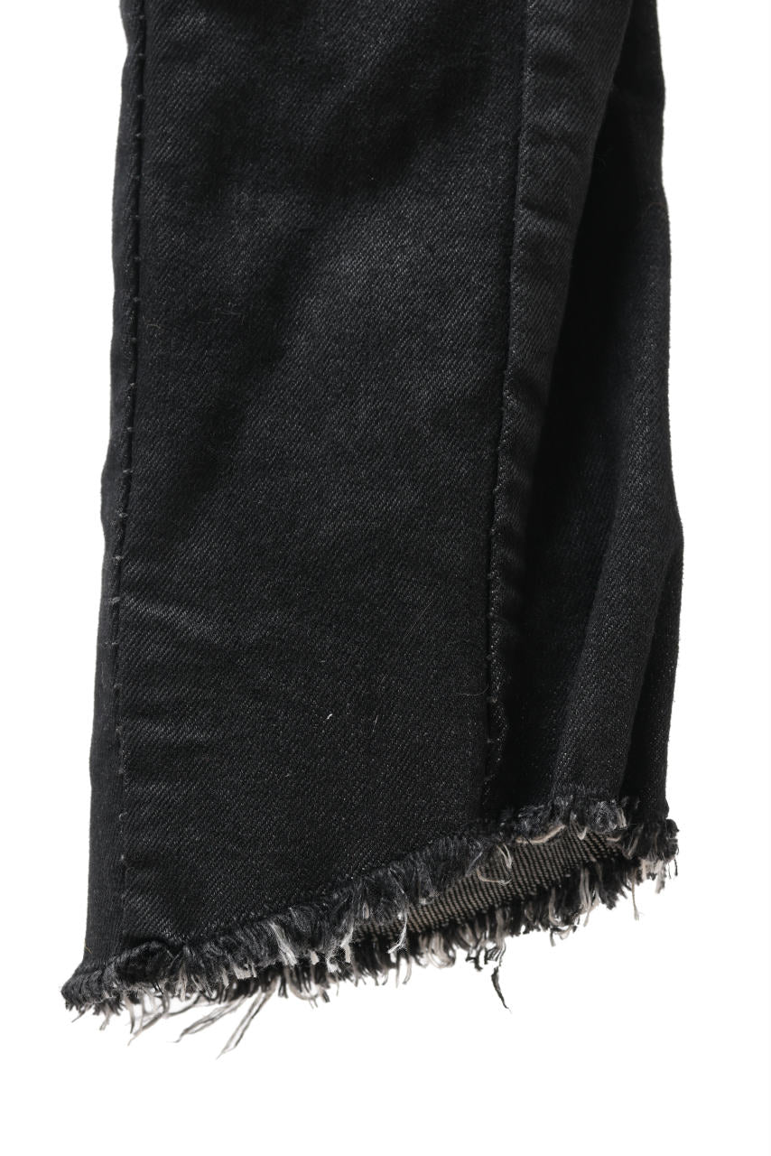 画像をギャラリービューアに読み込む, masnada BAGGY SCARRED STRETCH JEANS (SMEARED BLACK)