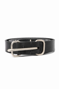 Load image into Gallery viewer, m.a+ double oval buckle thin belt / EL1B/GR3,0 (BLACK)