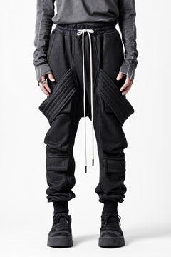 画像をギャラリービューアに読み込む, A.F ARTEFACT BOMBER HEAT BELTED SARROUEL CARGO PANTS (MIX BLACK)