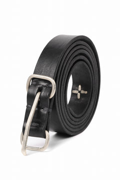 Load image into Gallery viewer, m.a+ double oval buckle thin belt / EL1B/GR3,0 (BLACK)