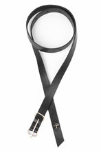 Load image into Gallery viewer, m.a+ double oval buckle thin belt / EL1B/GR3,0 (BLACK)