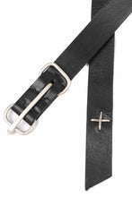 Load image into Gallery viewer, m.a+ double oval buckle thin belt / EL1B/GR3,0 (BLACK)
