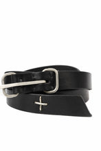 Load image into Gallery viewer, m.a+ double oval buckle thin belt / EL1B/GR3,0 (BLACK)