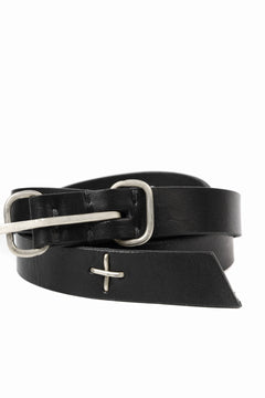 Load image into Gallery viewer, m.a+ double oval buckle thin belt / EL1B/GR3,0 (BLACK)