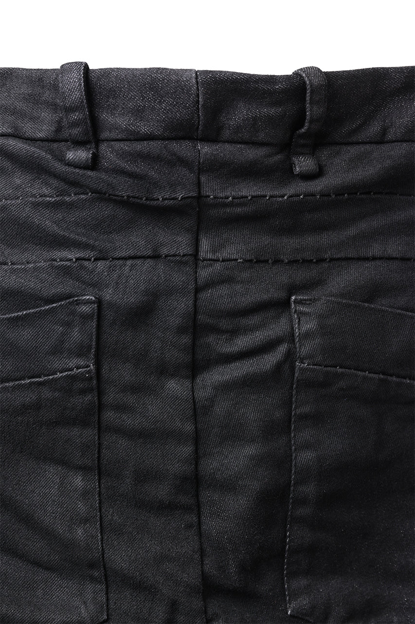 画像をギャラリービューアに読み込む, masnada BAGGY SCARRED STRETCH JEANS (SMEARED BLACK)