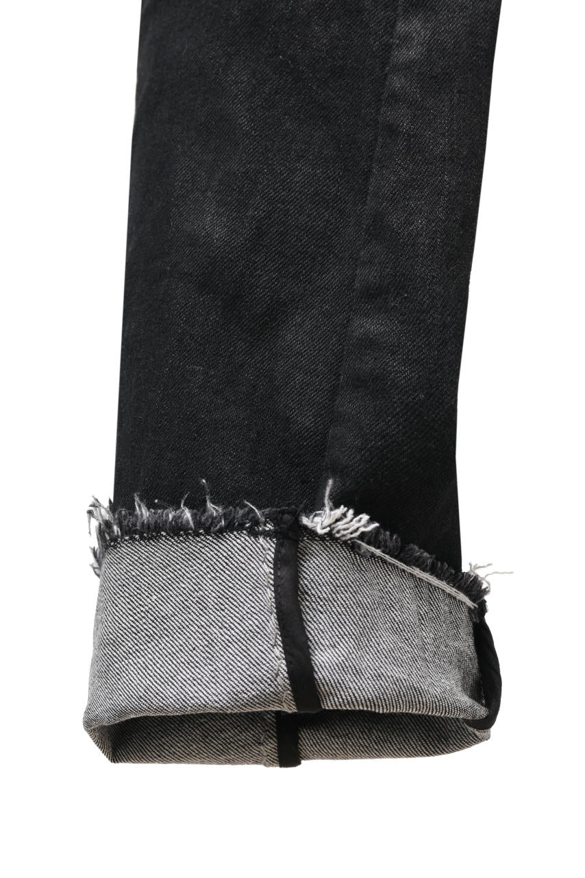 画像をギャラリービューアに読み込む, masnada BAGGY SCARRED STRETCH JEANS (SMEARED BLACK)