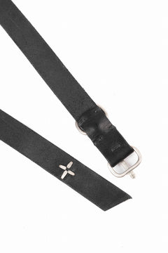 Load image into Gallery viewer, m.a+ double oval buckle thin belt / EL1B/GR3,0 (BLACK)