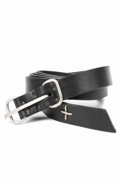Load image into Gallery viewer, m.a+ double oval buckle thin belt / EL1B/GR3,0 (BLACK)
