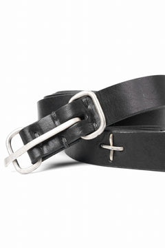 Load image into Gallery viewer, m.a+ double oval buckle thin belt / EL1B/GR3,0 (BLACK)