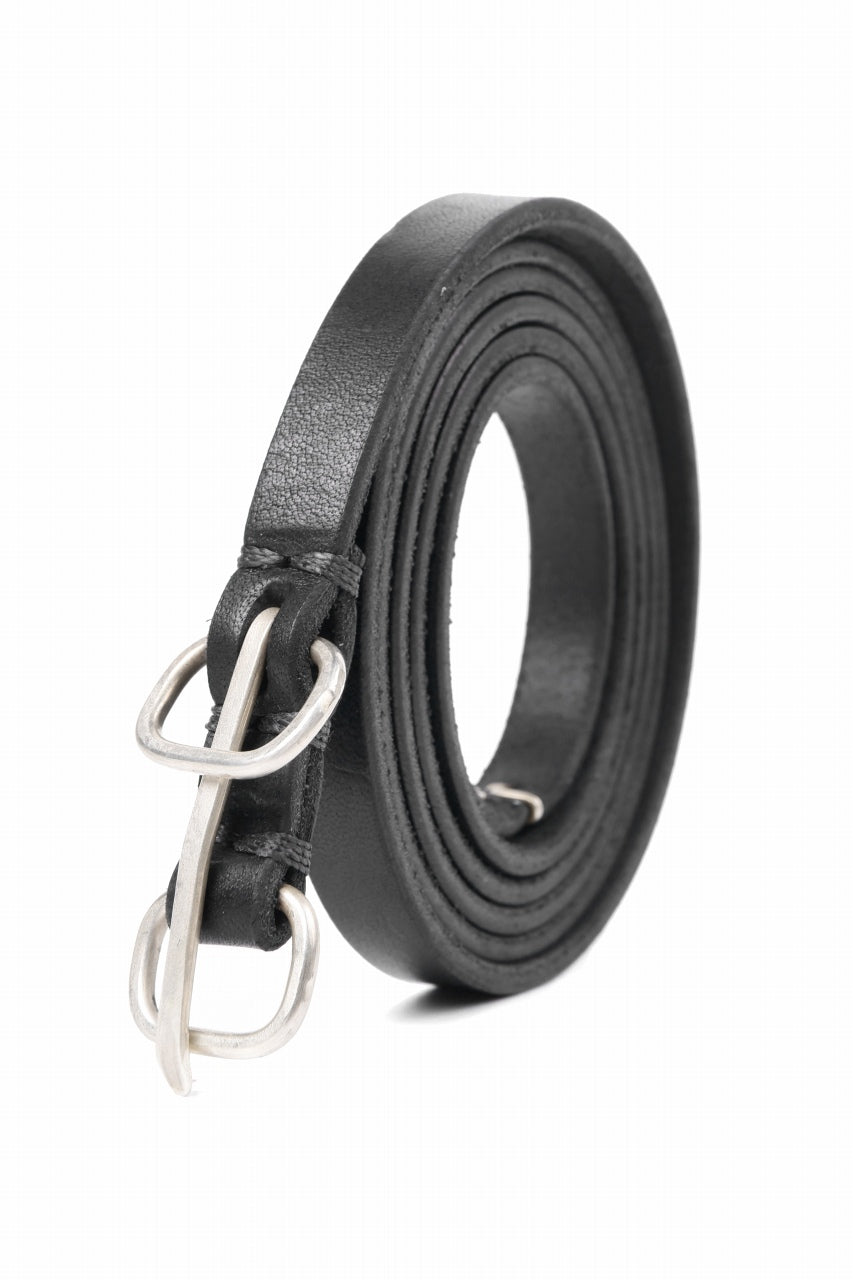 Load image into Gallery viewer, m.a+ double oval buckle extra thin belt / EL1Z/GR3,0 (BLACK)