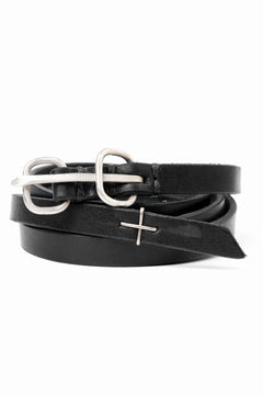 Load image into Gallery viewer, m.a+ double oval buckle extra thin belt / EL1Z/GR3,0 (BLACK)