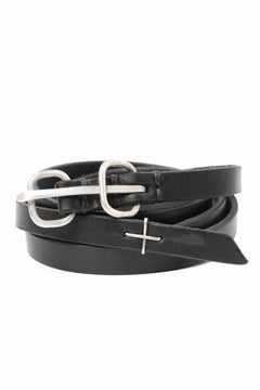Load image into Gallery viewer, m.a+ double oval buckle extra thin belt / EL1Z/GR3,0 (BLACK)