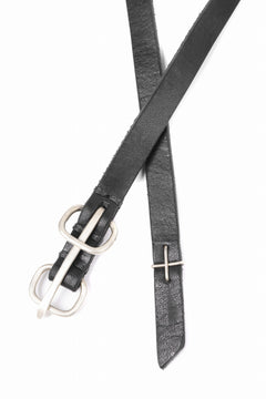 Load image into Gallery viewer, m.a+ double oval buckle extra thin belt / EL1Z/GR3,0 (BLACK)