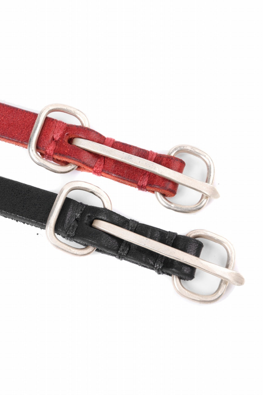 Load image into Gallery viewer, m.a+ double oval buckle thin belt / EL1B/GR3,0 (RUBY RED)