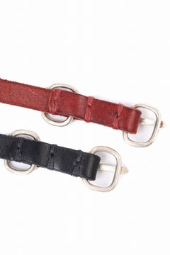 Load image into Gallery viewer, m.a+ double oval buckle thin belt / EL1B/GR3,0 (RUBY RED)