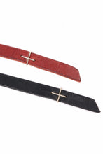 Load image into Gallery viewer, m.a+ double oval buckle thin belt / EL1B/GR3,0 (RUBY RED)