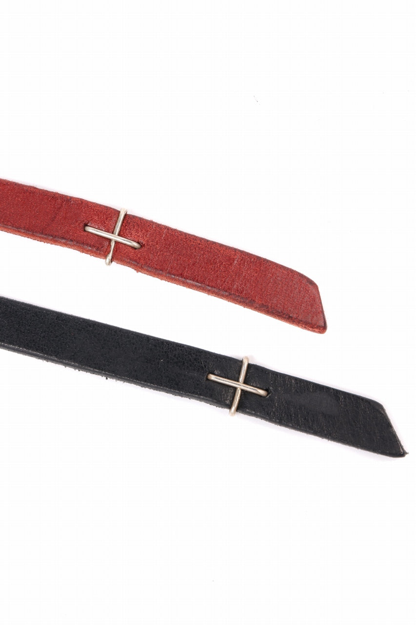 Load image into Gallery viewer, m.a+ double oval buckle thin belt / EL1B/GR3,0 (RUBY RED)
