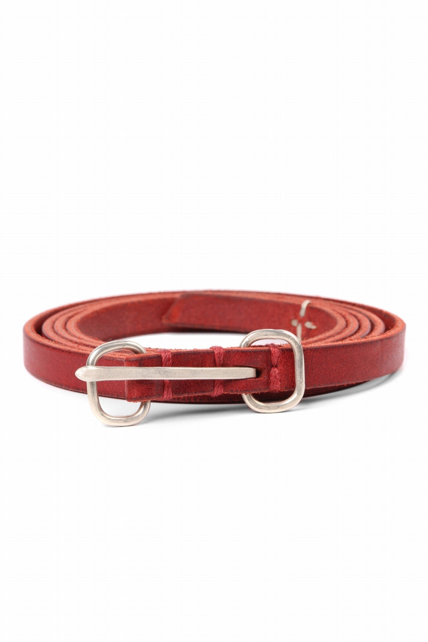 Load image into Gallery viewer, m.a+ double oval buckle thin belt / EL1B/GR3,0 (RUBY RED)