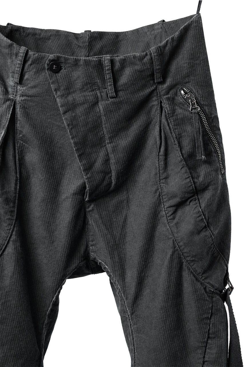 画像をギャラリービューアに読み込む, masnada BAGGY GUSSET POCKET PANTS / STRETCH RELIEF STRIPE COTTON (LEGION)