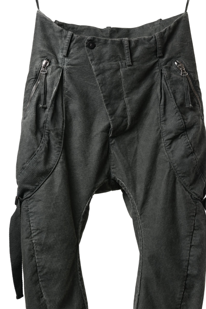 画像をギャラリービューアに読み込む, masnada BAGGY GUSSET POCKET PANTS / STRETCH RELIEF STRIPE COTTON (LEGION)