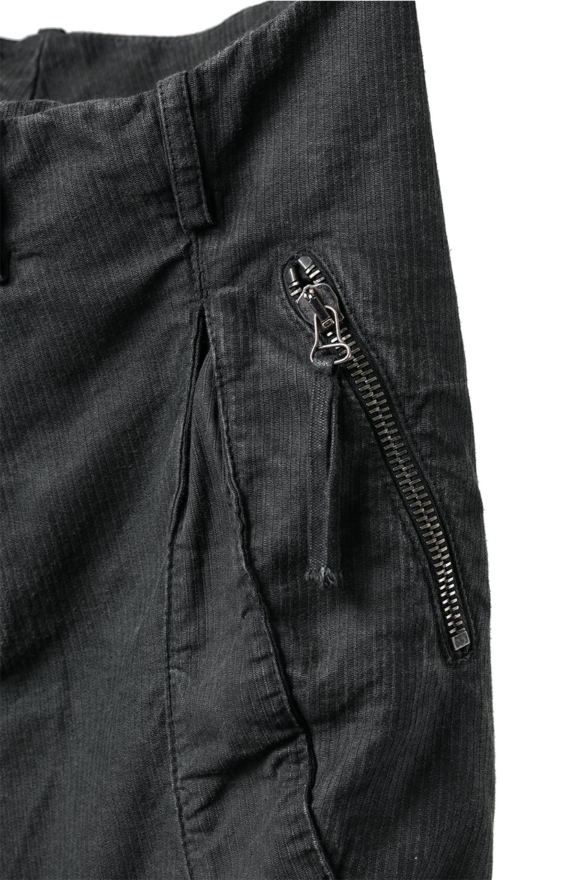 画像をギャラリービューアに読み込む, masnada BAGGY GUSSET POCKET PANTS / STRETCH RELIEF STRIPE COTTON (LEGION)