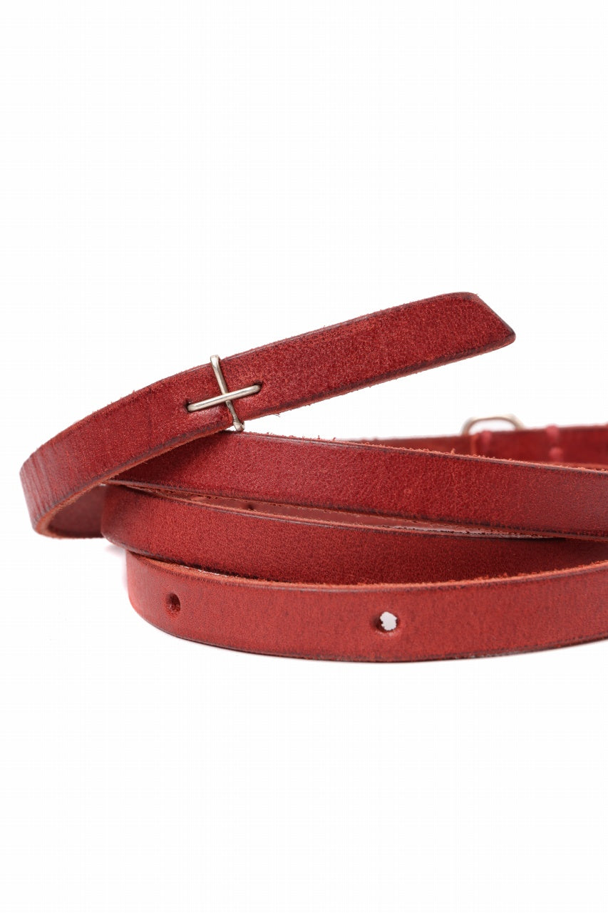 Load image into Gallery viewer, m.a+ double oval buckle thin belt / EL1B/GR3,0 (RUBY RED)